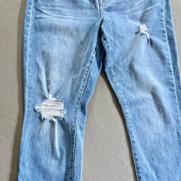 Madewell The High Rise Slim Boy Jean Medium Wash Distressed Size 31 - Picture 4 of 13